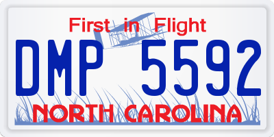 NC license plate DMP5592