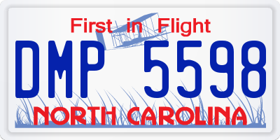 NC license plate DMP5598