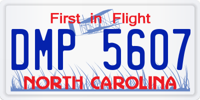 NC license plate DMP5607