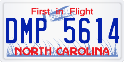 NC license plate DMP5614