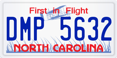NC license plate DMP5632