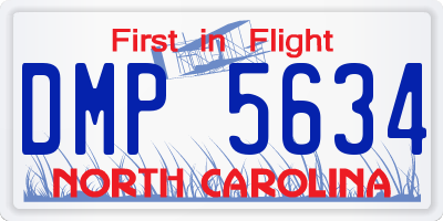 NC license plate DMP5634
