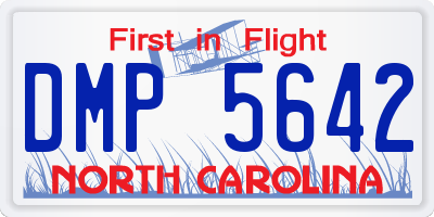 NC license plate DMP5642