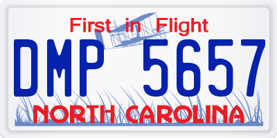 NC license plate DMP5657