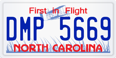 NC license plate DMP5669