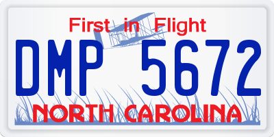 NC license plate DMP5672