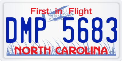 NC license plate DMP5683