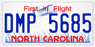 NC license plate DMP5685