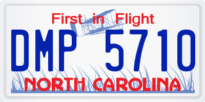 NC license plate DMP5710