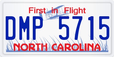 NC license plate DMP5715