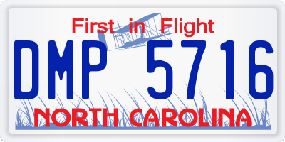 NC license plate DMP5716