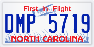 NC license plate DMP5719