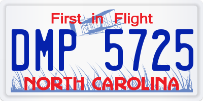 NC license plate DMP5725