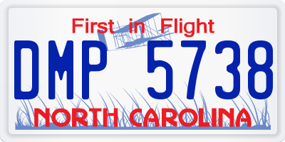 NC license plate DMP5738