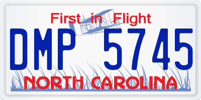 NC license plate DMP5745