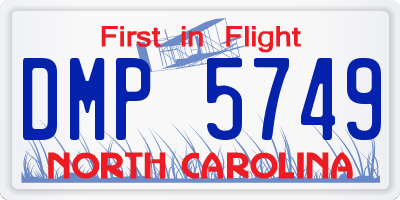 NC license plate DMP5749