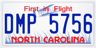 NC license plate DMP5756