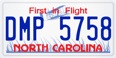 NC license plate DMP5758