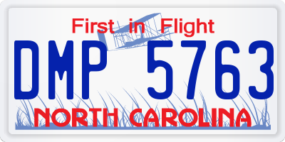 NC license plate DMP5763
