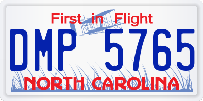 NC license plate DMP5765