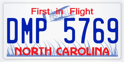 NC license plate DMP5769
