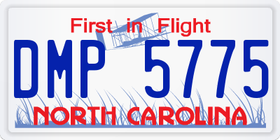 NC license plate DMP5775
