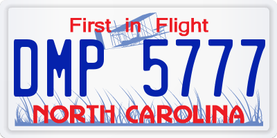 NC license plate DMP5777