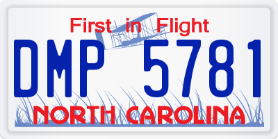 NC license plate DMP5781