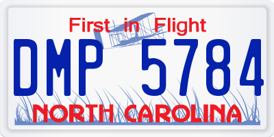 NC license plate DMP5784