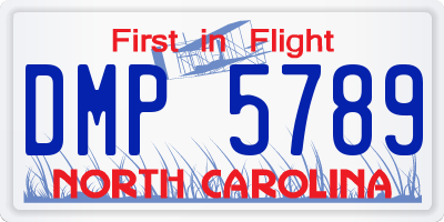 NC license plate DMP5789