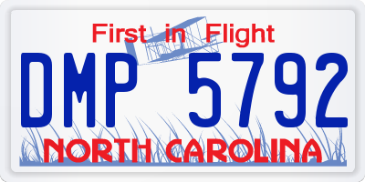 NC license plate DMP5792
