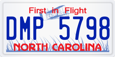 NC license plate DMP5798