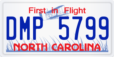 NC license plate DMP5799