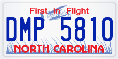 NC license plate DMP5810