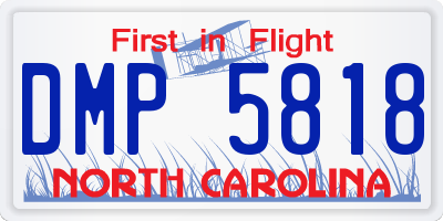 NC license plate DMP5818
