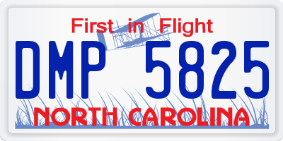 NC license plate DMP5825