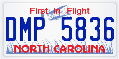 NC license plate DMP5836