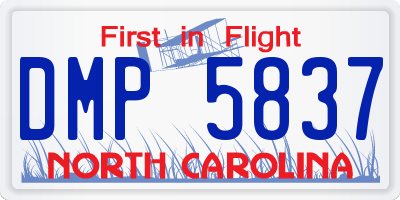 NC license plate DMP5837