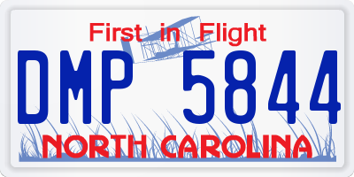 NC license plate DMP5844