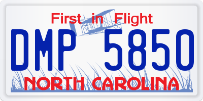 NC license plate DMP5850