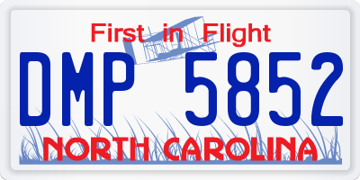 NC license plate DMP5852