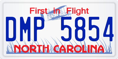NC license plate DMP5854