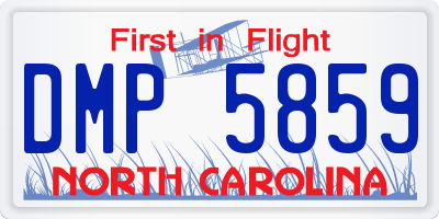 NC license plate DMP5859