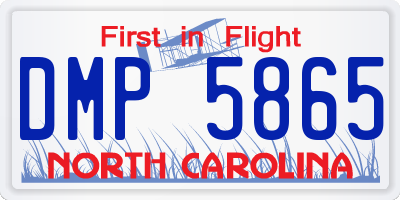 NC license plate DMP5865