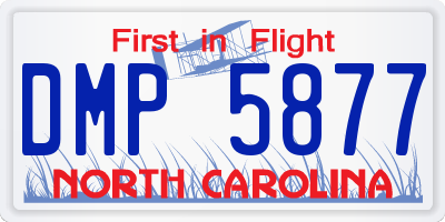 NC license plate DMP5877