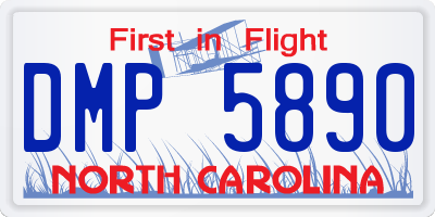 NC license plate DMP5890