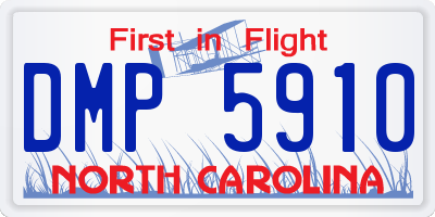 NC license plate DMP5910