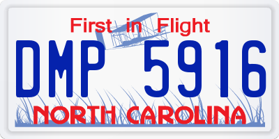 NC license plate DMP5916
