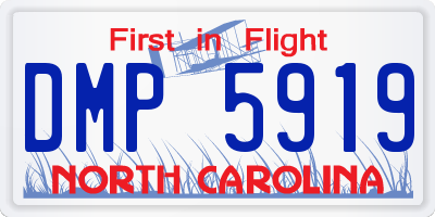 NC license plate DMP5919