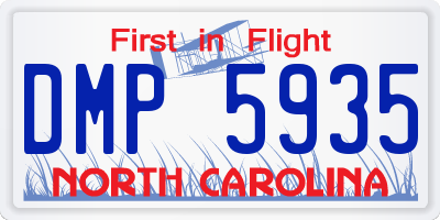 NC license plate DMP5935